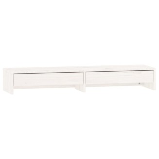 vidaXL Supporto per Monitor Bianco 100x27x15 cm Legno Massello di Pino