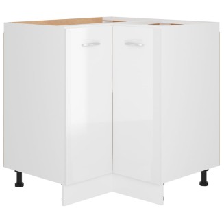 vidaXL Mobile Angolare Bianco Lucido 75,5x75,5x80,5 cm Multistrato