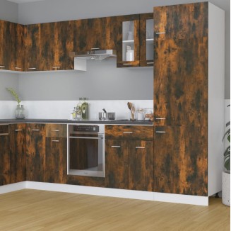 vidaXL Pensile in Vetro Rovere Fumo 60x31x60 cm Legno Multistrato