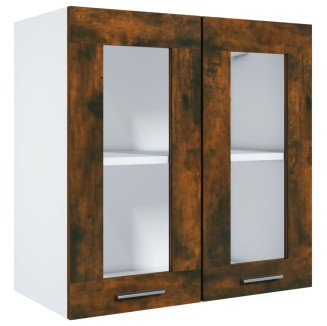 vidaXL Pensile in Vetro Rovere Fumo 60x31x60 cm Legno Multistrato