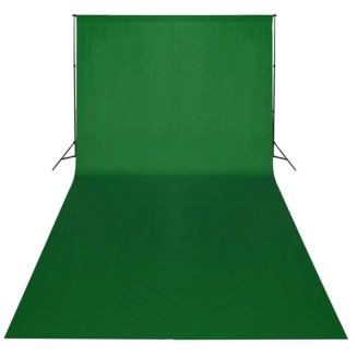 vidaXL Fondale in Cotone Verde 600x300 cm per Croma Key