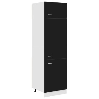 vidaXL Armadio per Frigo Nero 60x57x207 cm in Legno Multistrato