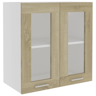 vidaXL Mobile Pensile con Vetro Rovere Sonoma 60x31x60 cm Multistrato