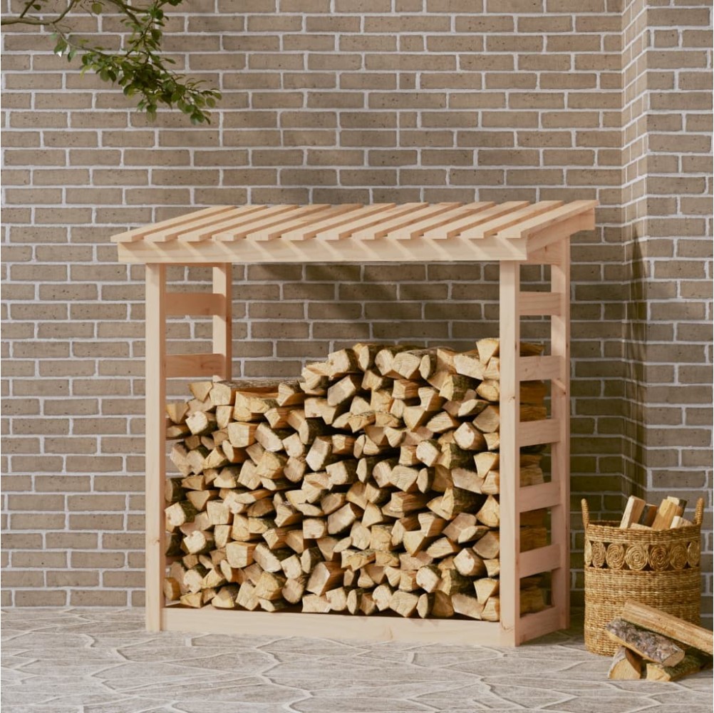 vidaXL Portalegna 108x64,5x110 cm in Legno Massello di Pino