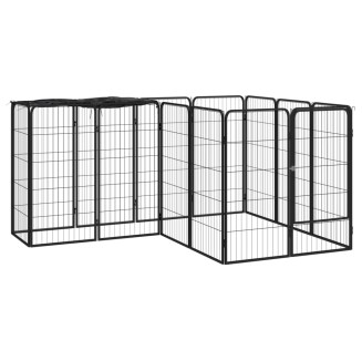 vidaXL Box Cani 14 Pannelli Nero 50x100 cm Acciaio Verniciato Polvere