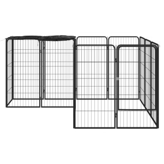 vidaXL Box Cani 14 Pannelli Nero 50x100 cm Acciaio Verniciato Polvere