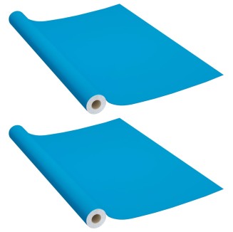 vidaXL Pellicole Autoadesive per Mobili 2 pz Azzurre 500x90 cm PVC