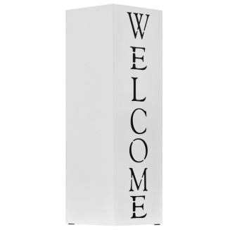 vidaXL Porta Ombrelli Welcome in Acciaio Bianco