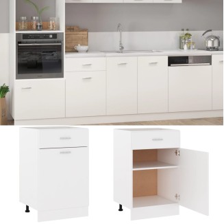 vidaXL Armadio con Cassetto Bianco 50x46x81,5 cm in Legno Multistrato