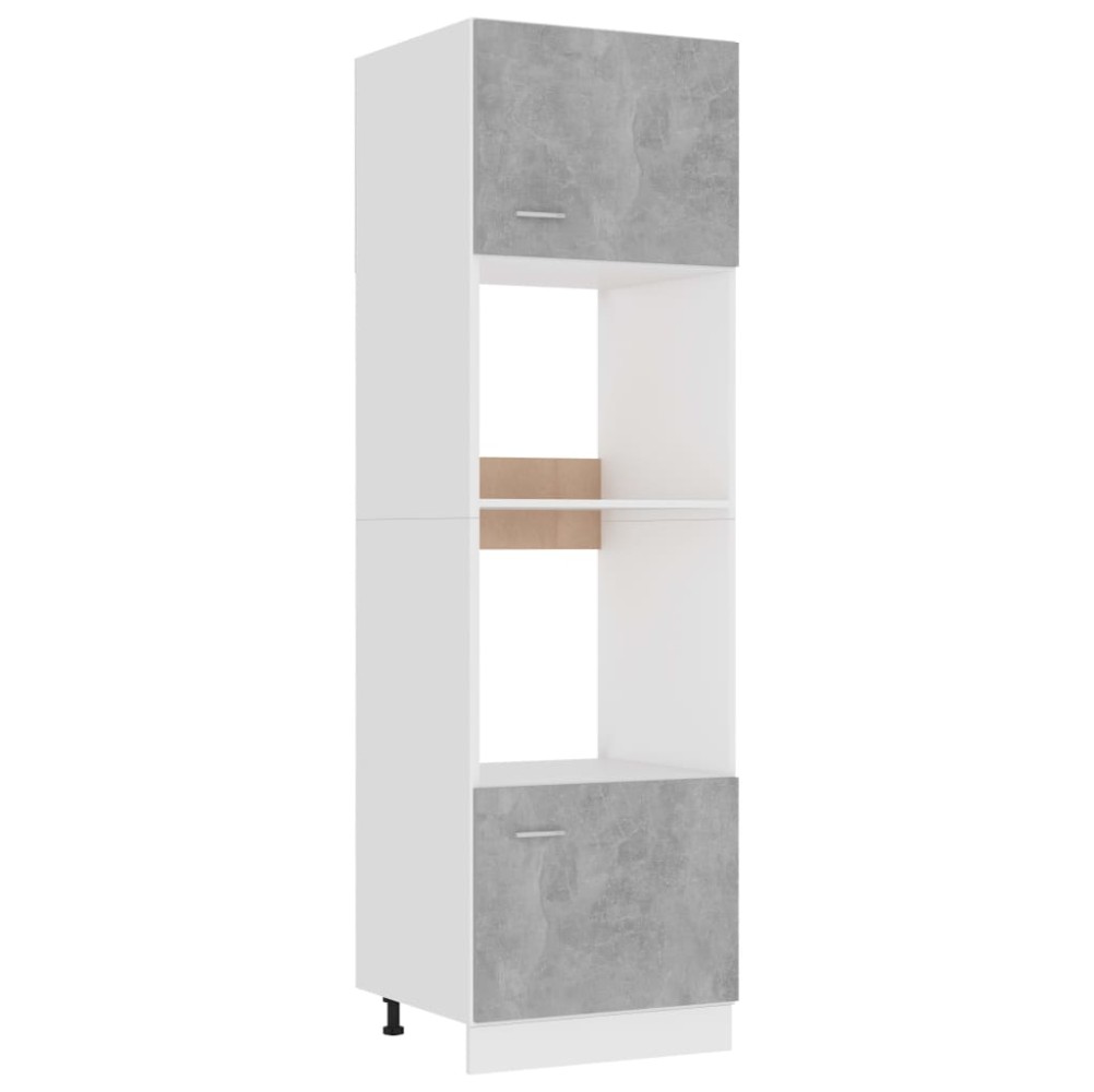 vidaXL Mobile per Microonde Grigio Cemento 60x57x207 cm Multistrato