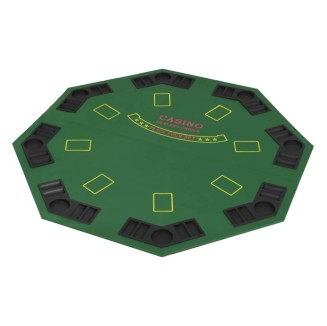 vidaXL Tavolo da Poker Pieghevole in 4 8 Giocatori Ottagonale Verde