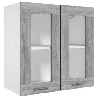 vidaXL Pensile in Vetro Grigio Sonoma 60x31x60 cm Legno Multistrato