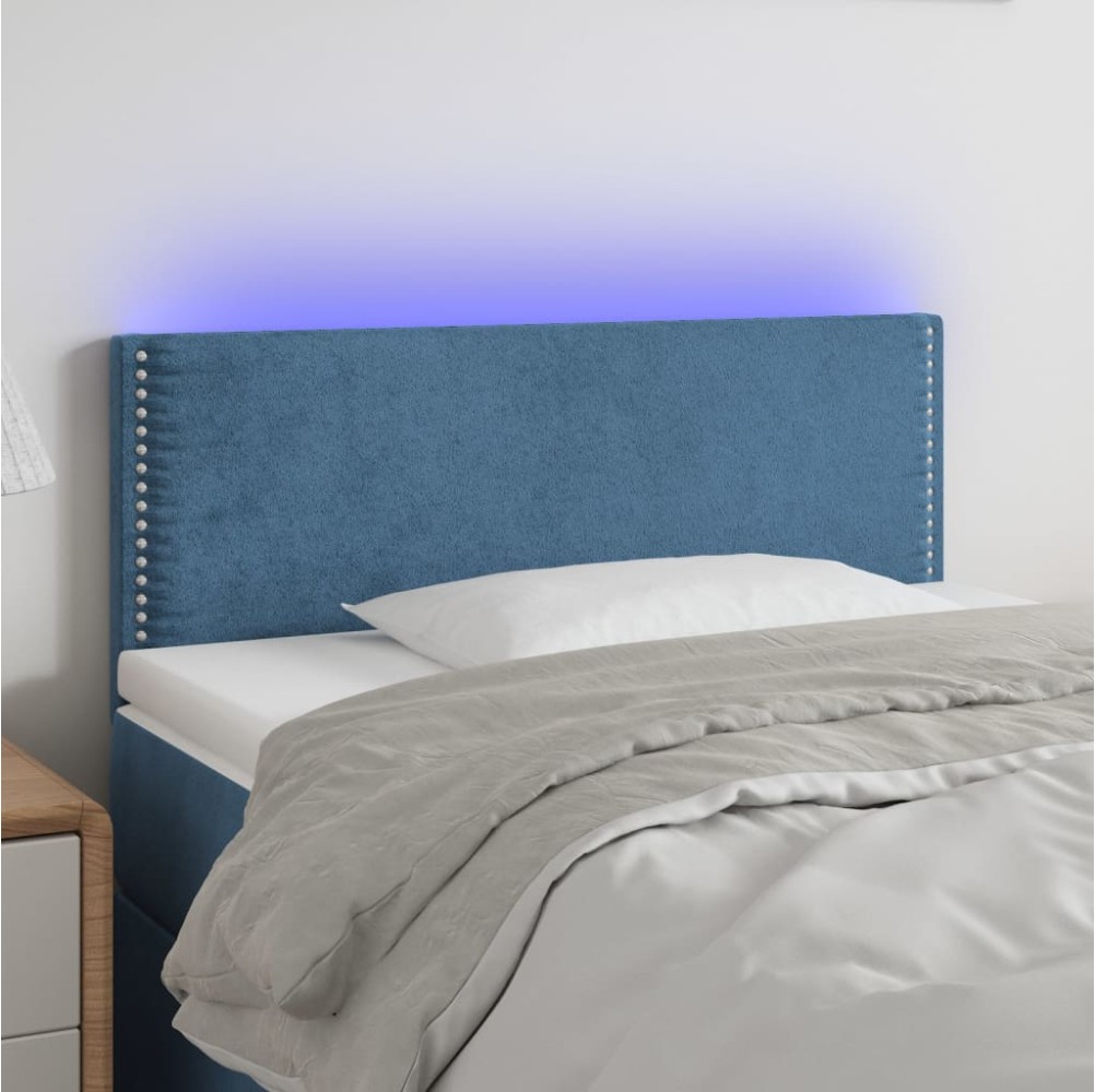 vidaXL Testiera a LED Blu scuro 90x5x78/88 cm in Tessuto