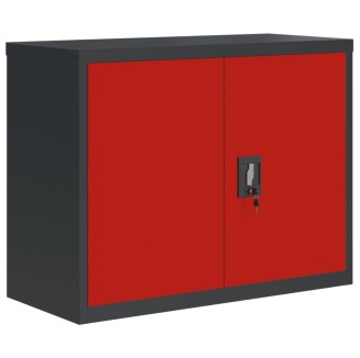 vidaXL Armadio Classificatore Antracite e Rosso 90x40x70 cm in Acciaio