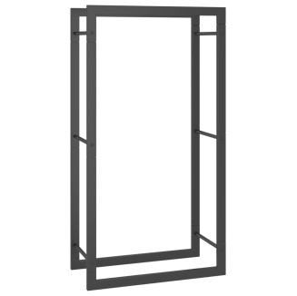 vidaXL Portalegna Nero Opaco 50x28x94 cm Acciaio