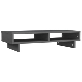 vidaXL Supporto per Monitor Grigio 60x27x14 cm Legno Massello di Pino