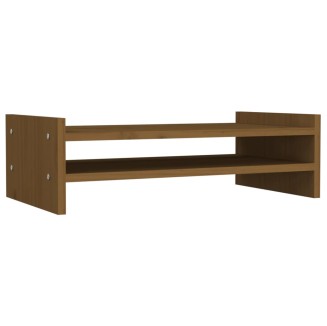 vidaXL Supporto per Monitor Miele 50x27x15 cm Legno Massello di Pino