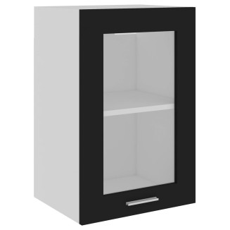 vidaXL Mobile Pensile con Vetro Nero 40x31x60 cm in Legno Multistrato