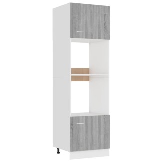 vidaXL Armadio Microonde Grigio Sonoma 60x57x207 cm Legno Multistrato