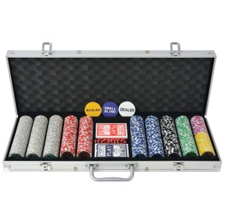 vidaXL Set da Poker con 500 Chips Laser in Alluminio