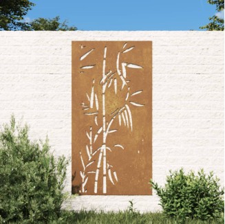 vidaXL Decorazione Muro da Giardino 105x55 cm BambÃ¹ in Acciaio Corten