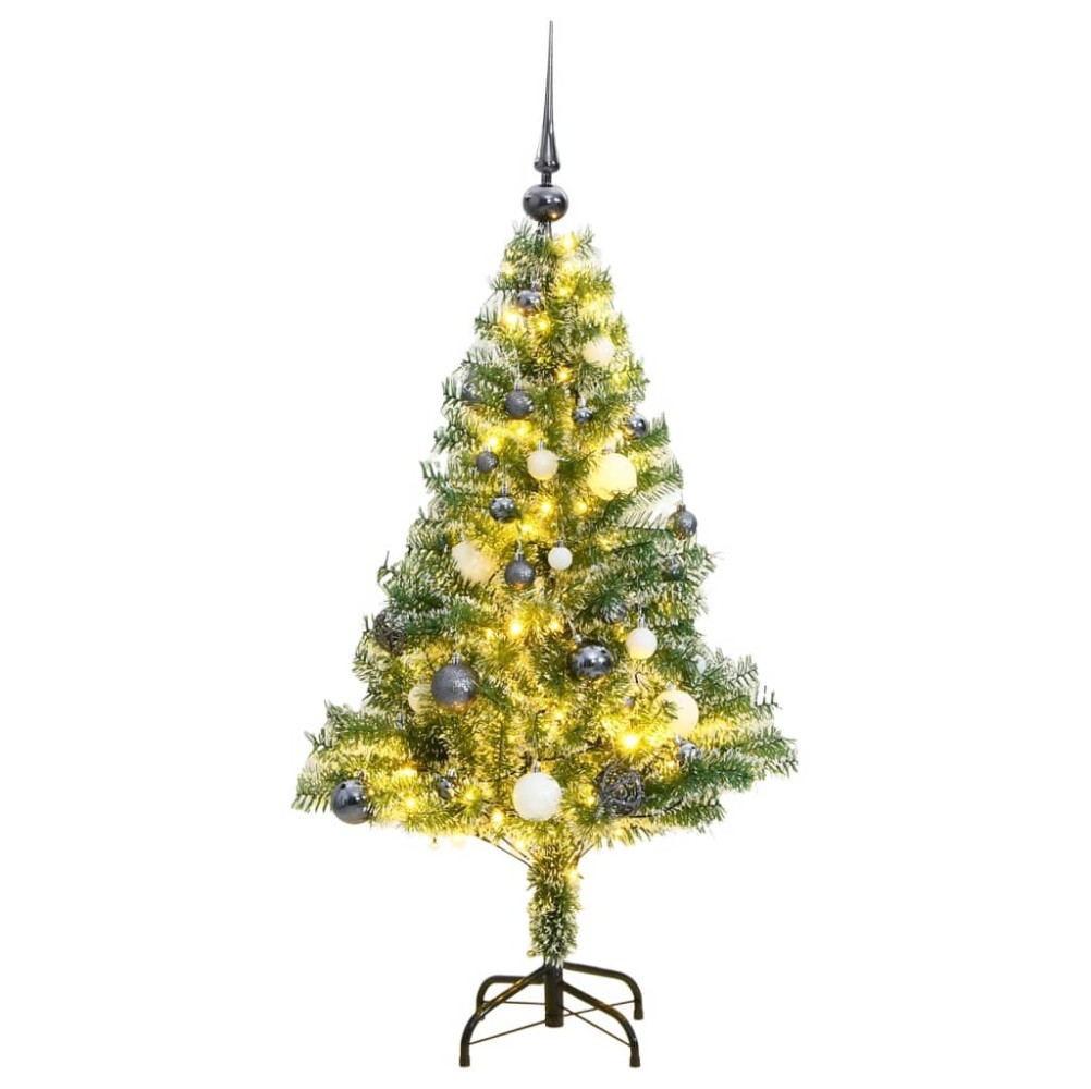 vidaXL Albero Natale Artificiale 150 LED Palline e Neve Fioccata 120cm