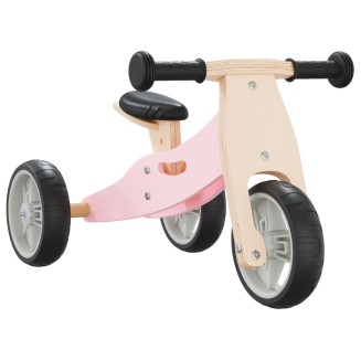 vidaXL Bicicletta Senza Pedali per Bambini 2 in 1 Rosa