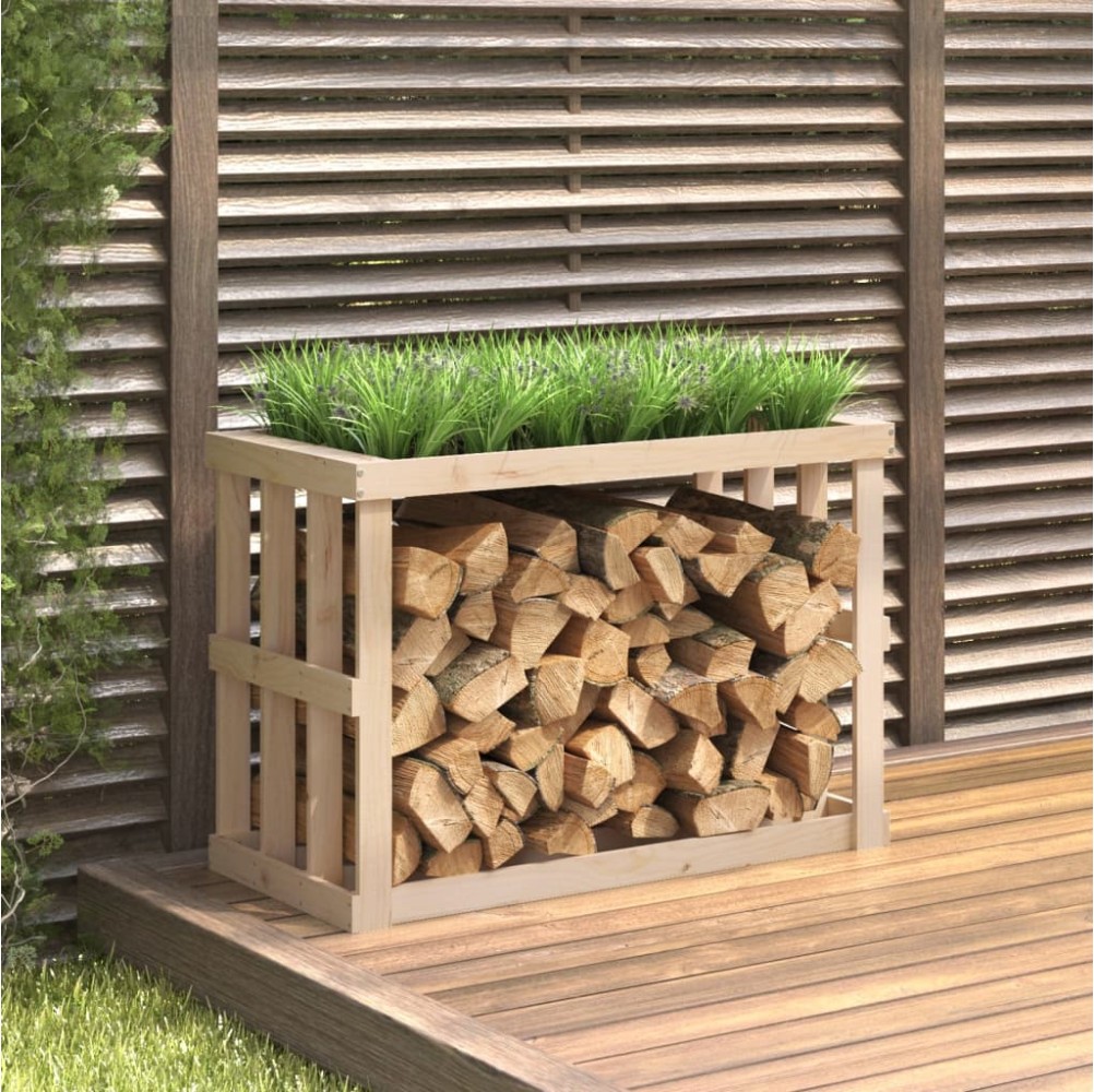 vidaXL Portaceppi da Esterno 108x52x74 cm Legno Massello di Pino