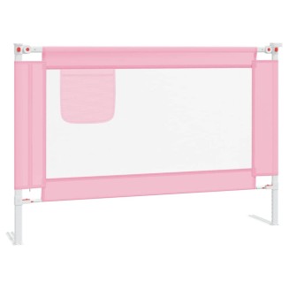 vidaXL Sponda Letto di Sicurezza per Bambini Rosa 100x25 cm in Tessuto