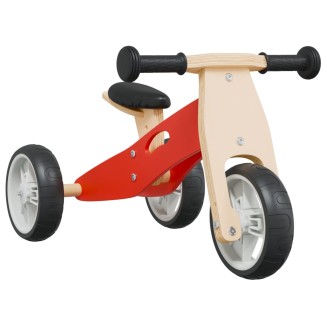 vidaXL Bicicletta Senza Pedali per Bambini 2 in 1 Rossa