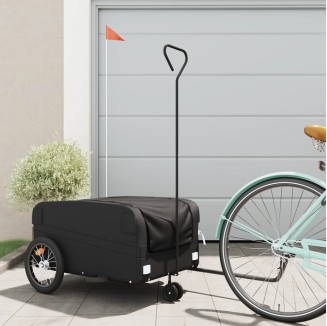 vidaXL Rimorchio da Bici Nero 45 kg in Ferro