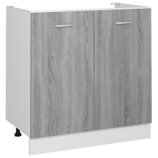 vidaXL Mobiletto Grigio Sonoma 80x46x81,5 cm in Legno Multistrato