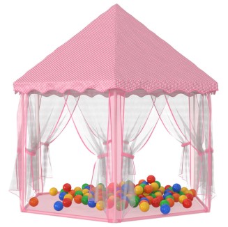 vidaXL Tenda da Gioco Principessa con 250 Palline 133x140 cm Rosa