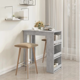 vidaXL Tavolino da Bar con Portaoggetti Grigio Cemento 102x50x103,5 cm