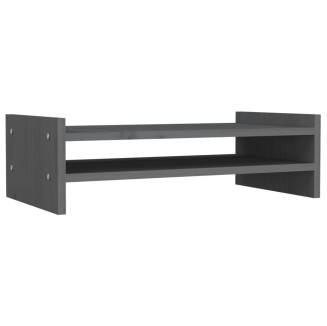 vidaXL Supporto per Monitor Grigio 50x27x15 cm Legno Massello di Pino