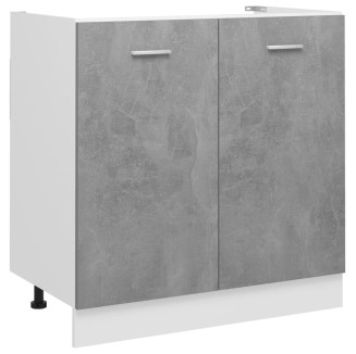 vidaXL Armadio per Lavabo Grigio Cemento 80x46x81,5 cm in Multistrato