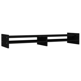 vidaXL Supporto per Monitor Nero 100x27x15cm in Legno Massello di Pino