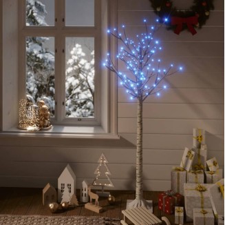 vidaXL Albero Natale 140 LED 1,5 m Salice Blu Interno Esterno