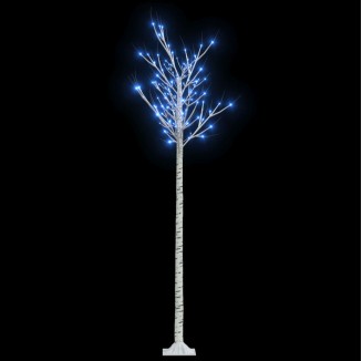 vidaXL Albero Natale 200 LED 2,2 m Salice Blu Interno Esterno