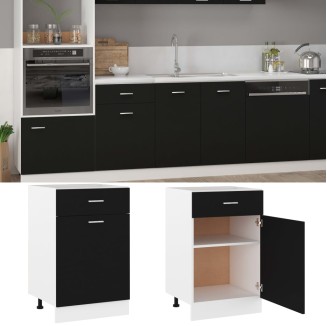 vidaXL Armadio con Cassetto Nero 50x46x81,5 cm in Legno Multistrato