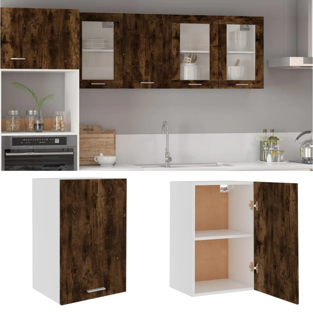 vidaXL Mobile Pensile Rovere Fumo 39,5x31x60cm in Legno Multistrato