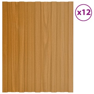 vidaXL Pannelli da Tetto 12 pz in Acciaio Zincato Naturale 60x45 cm