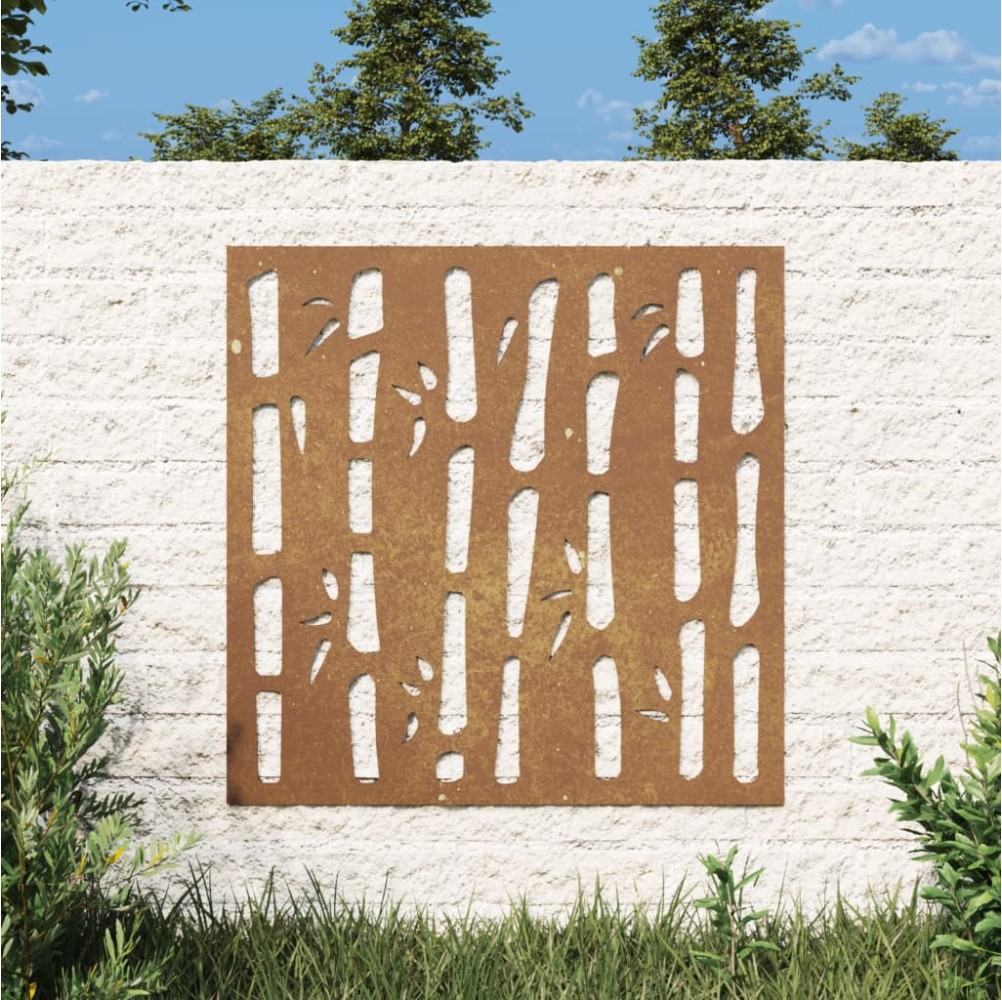 vidaXL Decorazione Muro da Giardino 55x55 cm BambÃ¹ in Acciaio Corten