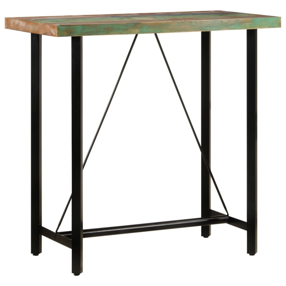 vidaXL Tavolino da Bar 110x55x107cm Legno Massello di Recupero e Ferro