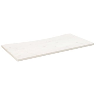 vidaXL Piano Scrivania Bianco 110x55x2,5 cm in Legno Massello di Pino