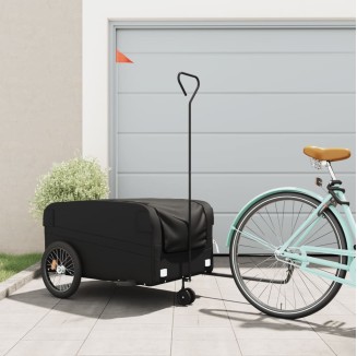 vidaXL Rimorchio da Bici Nero 45 kg in Ferro