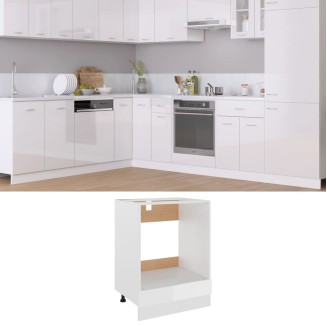 vidaXL Mobile per Forno Bianco Lucido 60x46x81,5 cm Legno Multistrato