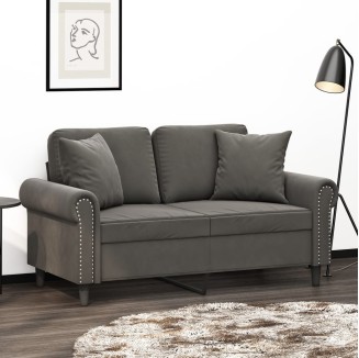 vidaXL Cuscini Decorativi 2 pz Grigio Scuro 40x40 cm in Velluto