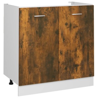 vidaXL Mobile Sottolavello Rovere Fumo 80x46x81,5 cm Legno Multistrato