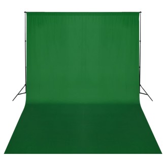 vidaXL Sistema Portafondali con Fondale Verde 500 x 300 cm